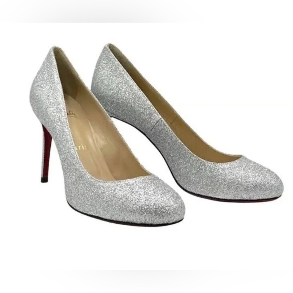Christian Louboutin Fifi 85 silver glitter pumps - Picture 7 of 7